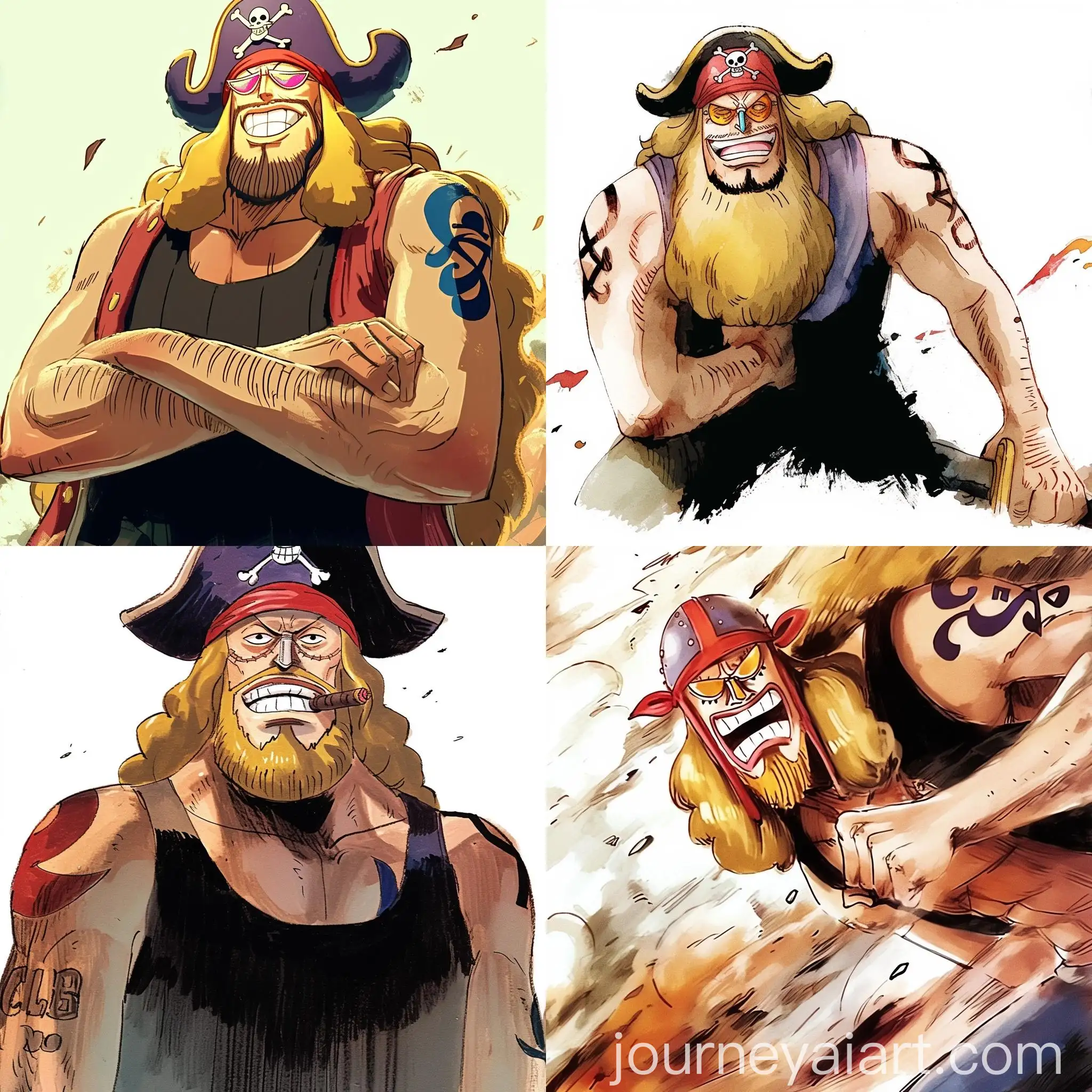 Watercolor-Manga-Pirate-Character-from-One-Piece