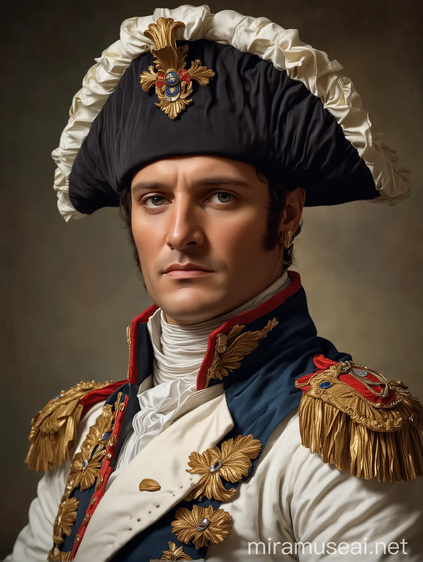 Napoleon Bonaparte with French Croissant Hat Historical Triumphs and Charismatic Leadership