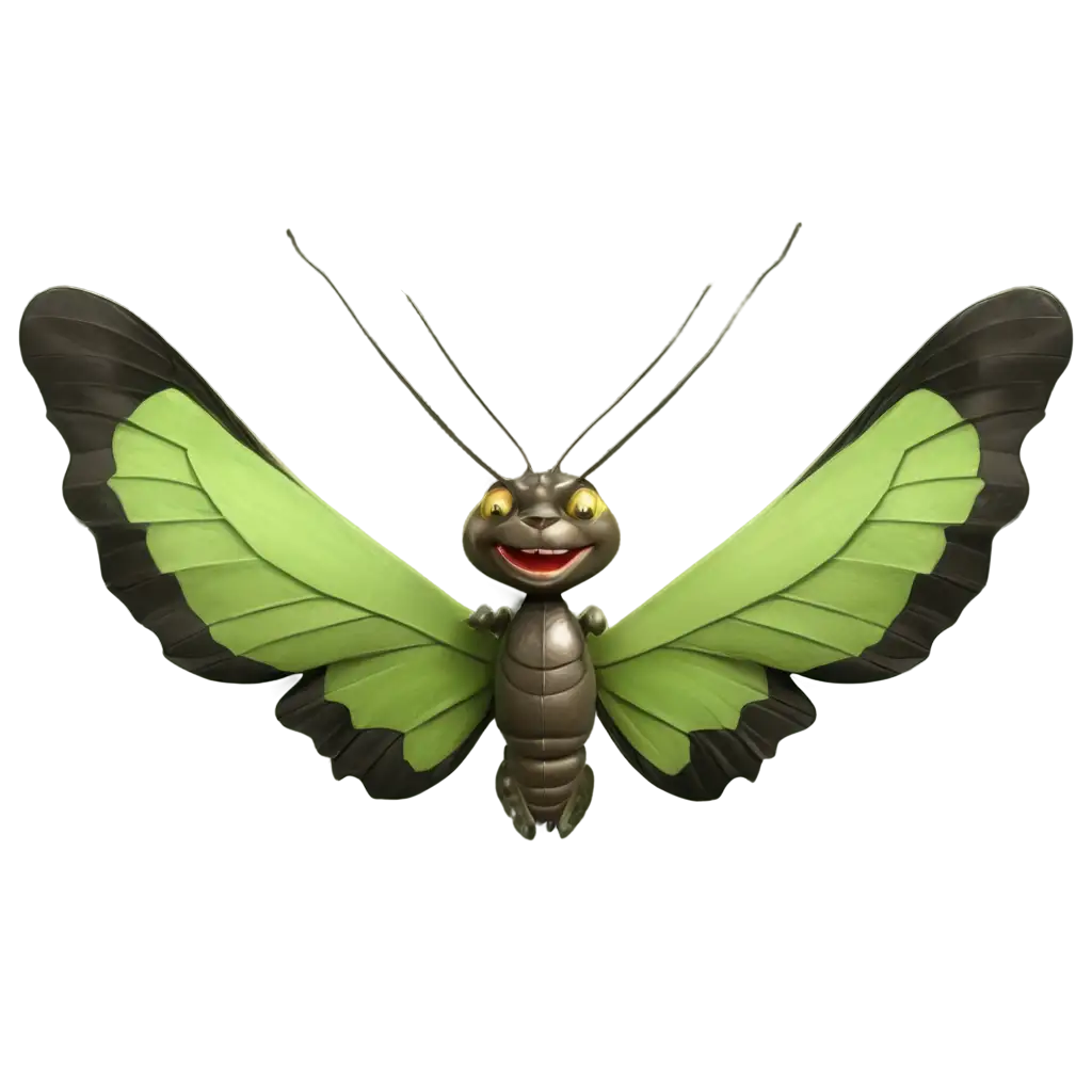 Vibrant-Grasshopper-and-3D-Cartoon-Butterflies-PNG-Image-Creative-Digital-Artwork