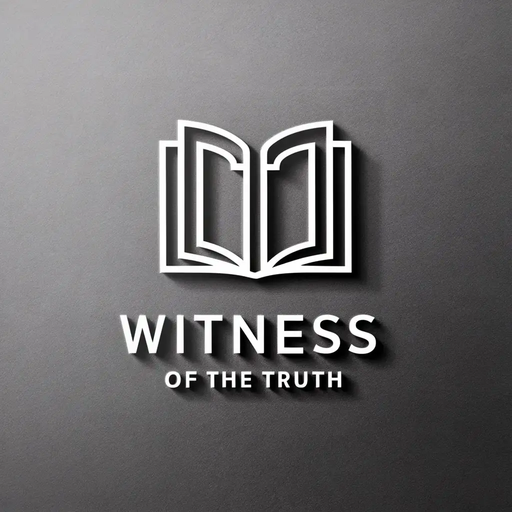 a vector logo design,with the text "Witness of the Truth", main symbol:Book,Minimalistic,be used in Religious industry,clear background