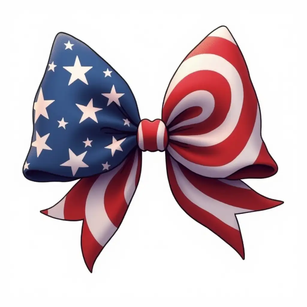 Giant Coquette Hairbow Featuring American Flag Pattern