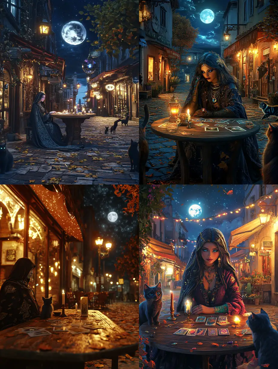 Mysterious-Cartomante-at-a-Moonlit-Italian-Port-Promenade