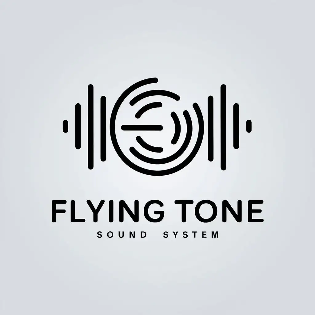 a vector logo design,with the text "Flying tone", main symbol:sound system,Minimalistic,be used in Technology industry,clear background