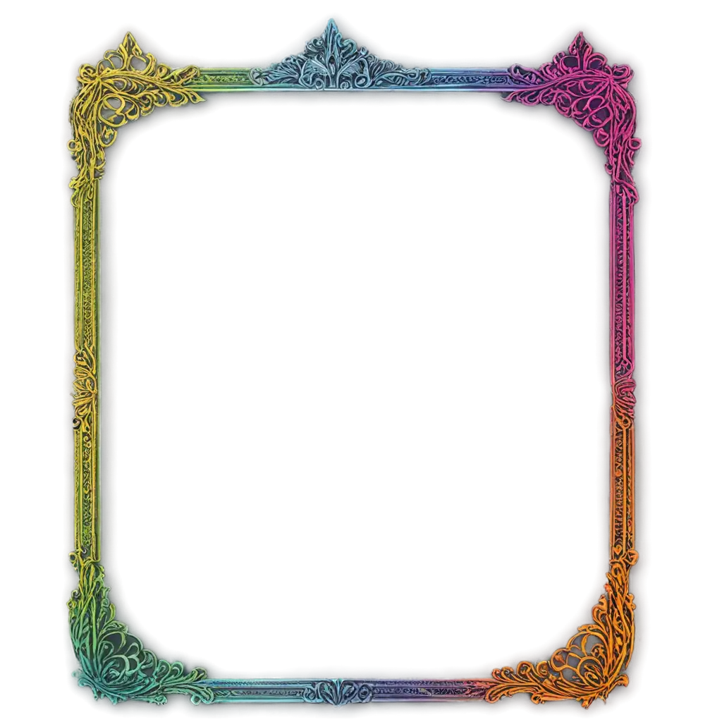 Ornate-Vintage-Picture-Frames-in-Bright-Colors-Transparent-PNG-for-Creative-Use