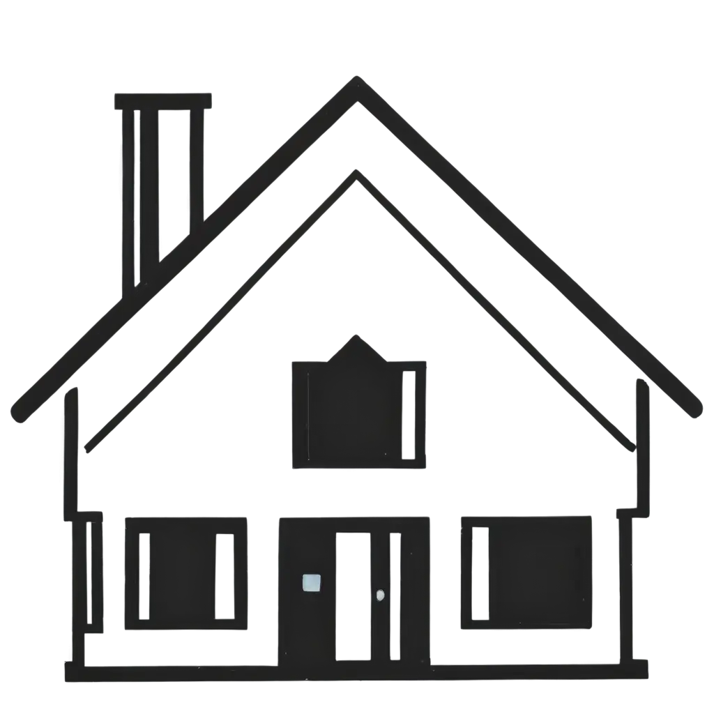 A structure icon of a house  black