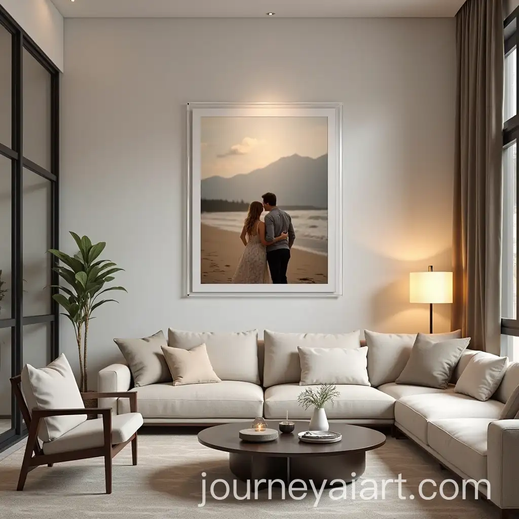 Modern-Living-Room-with-Minimalist-Aesthetic-and-Easy-Acrylic-Photo-Frame