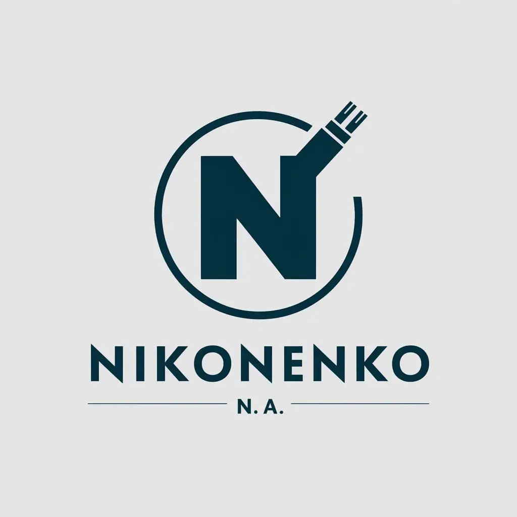 a vector logo design,with the text "NIKONENKO N.A.", main symbol:Cable,Moderate,clear background