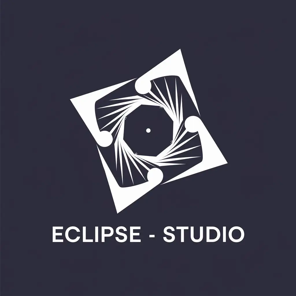 LOGO Design for Eclipse Studio White Vortex on Dark Background for Technology Industry