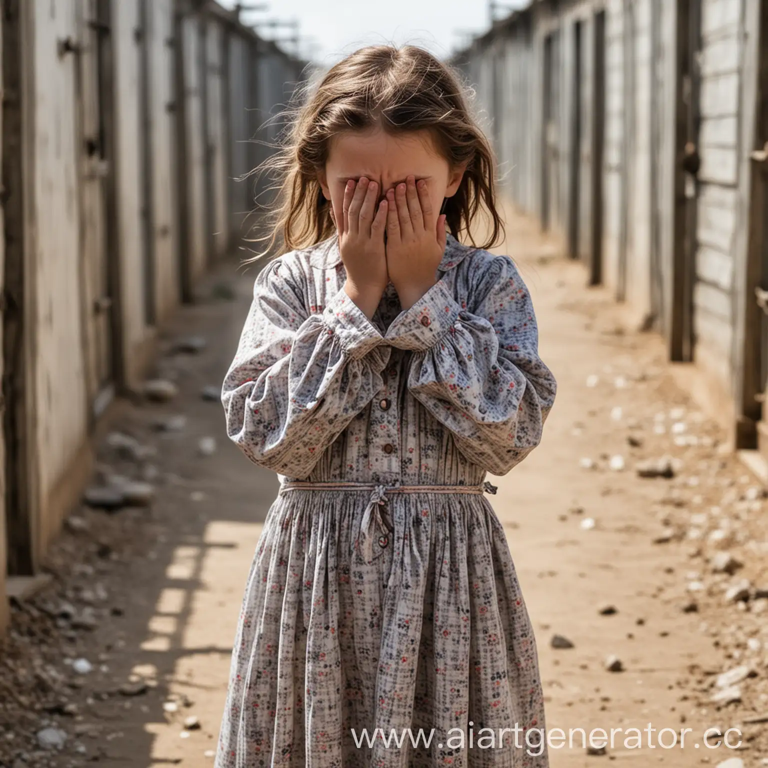 Young-Girl-in-Distress-in-Concentration-Camp