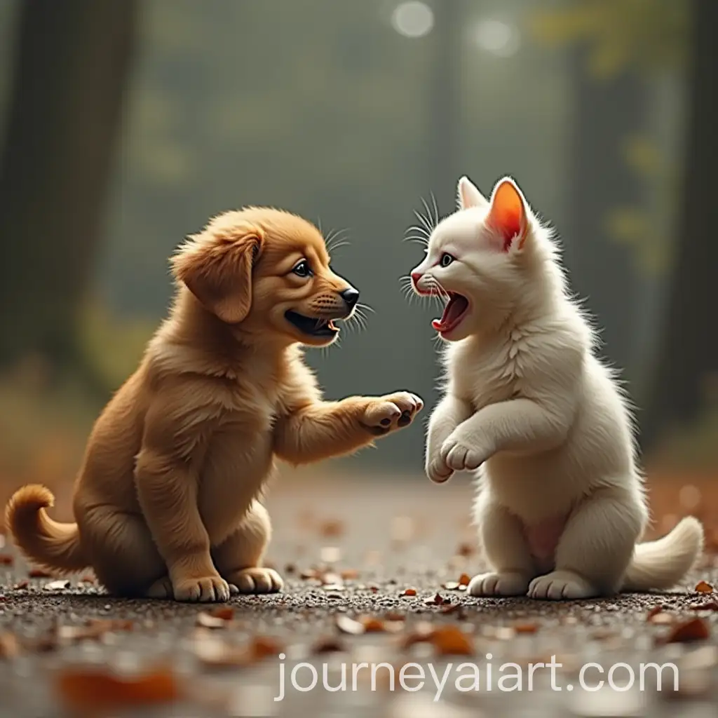 Dogs-and-Cats-Playful-Fighting-in-Various-Action-Poses