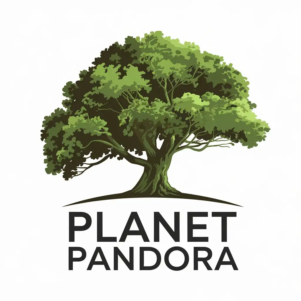 LOGO-Design-For-Planet-Pandora-Green-Realistic-Tree-Symbolizing-Rest-and-Relaxation