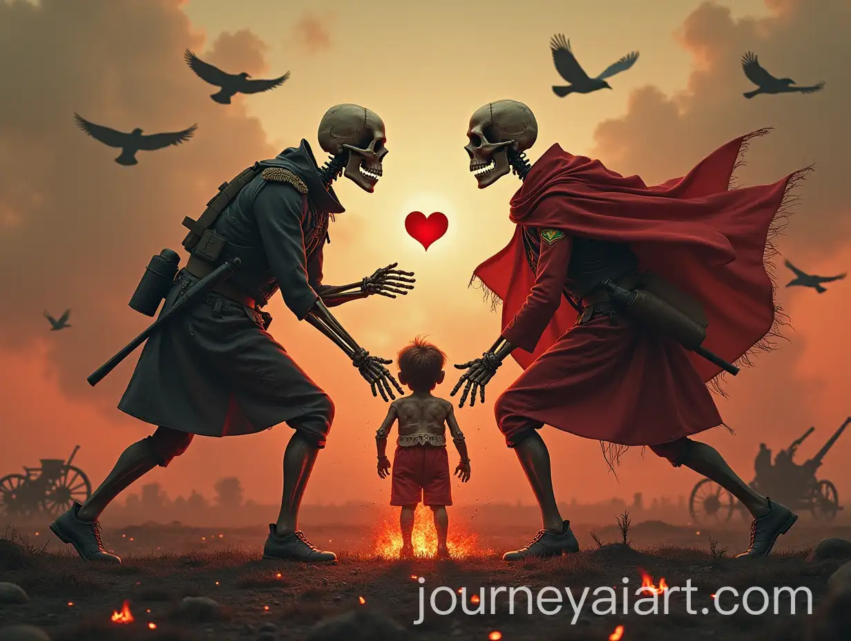 Skeletal-Soldiers-in-Combat-duringAI-Art-Prompt-Expansion-the-AlbanianYugoslav-War-with-Surreal-Elements