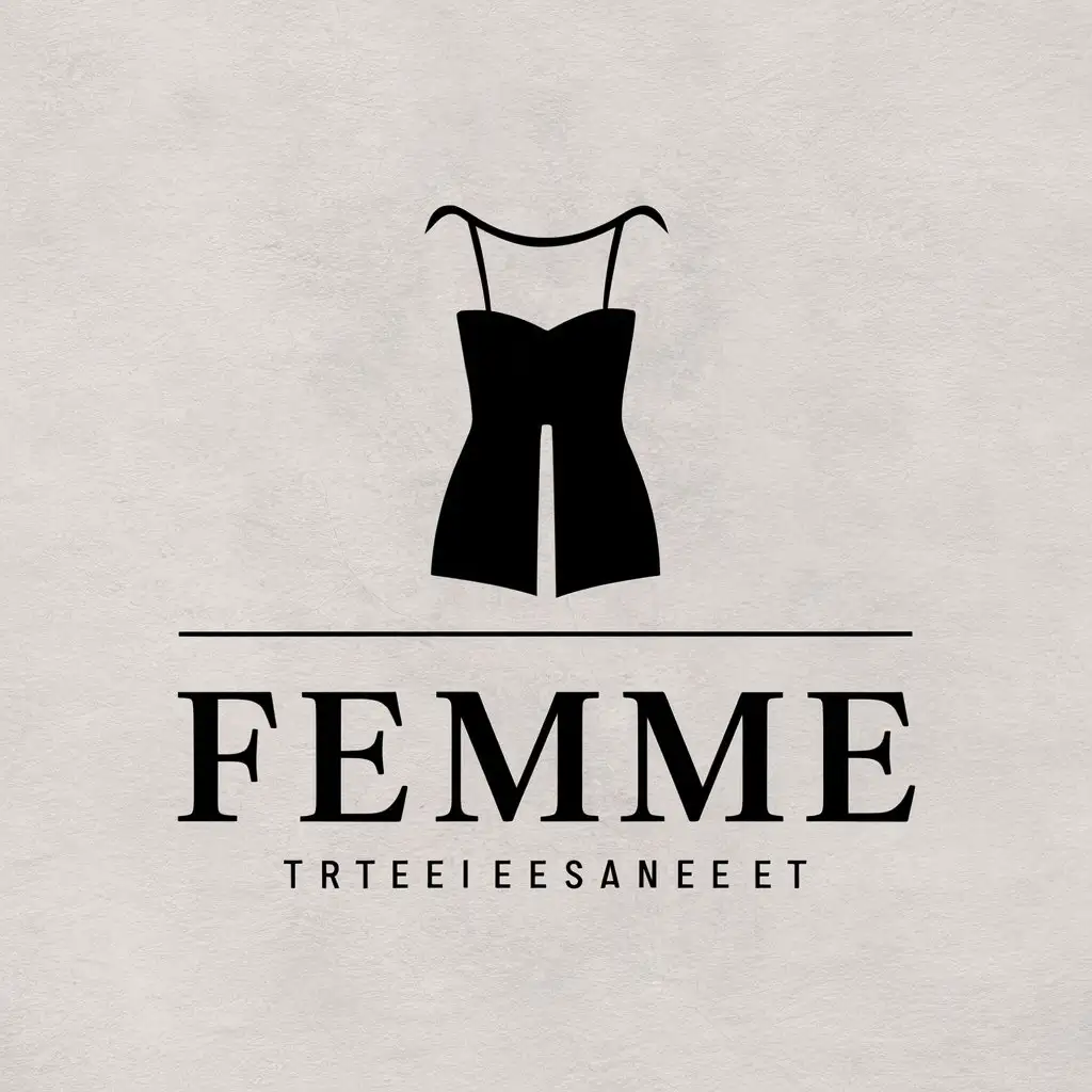 a vector logo design,with the text "FEMME", main symbol:Clothes,Moderate,clear background