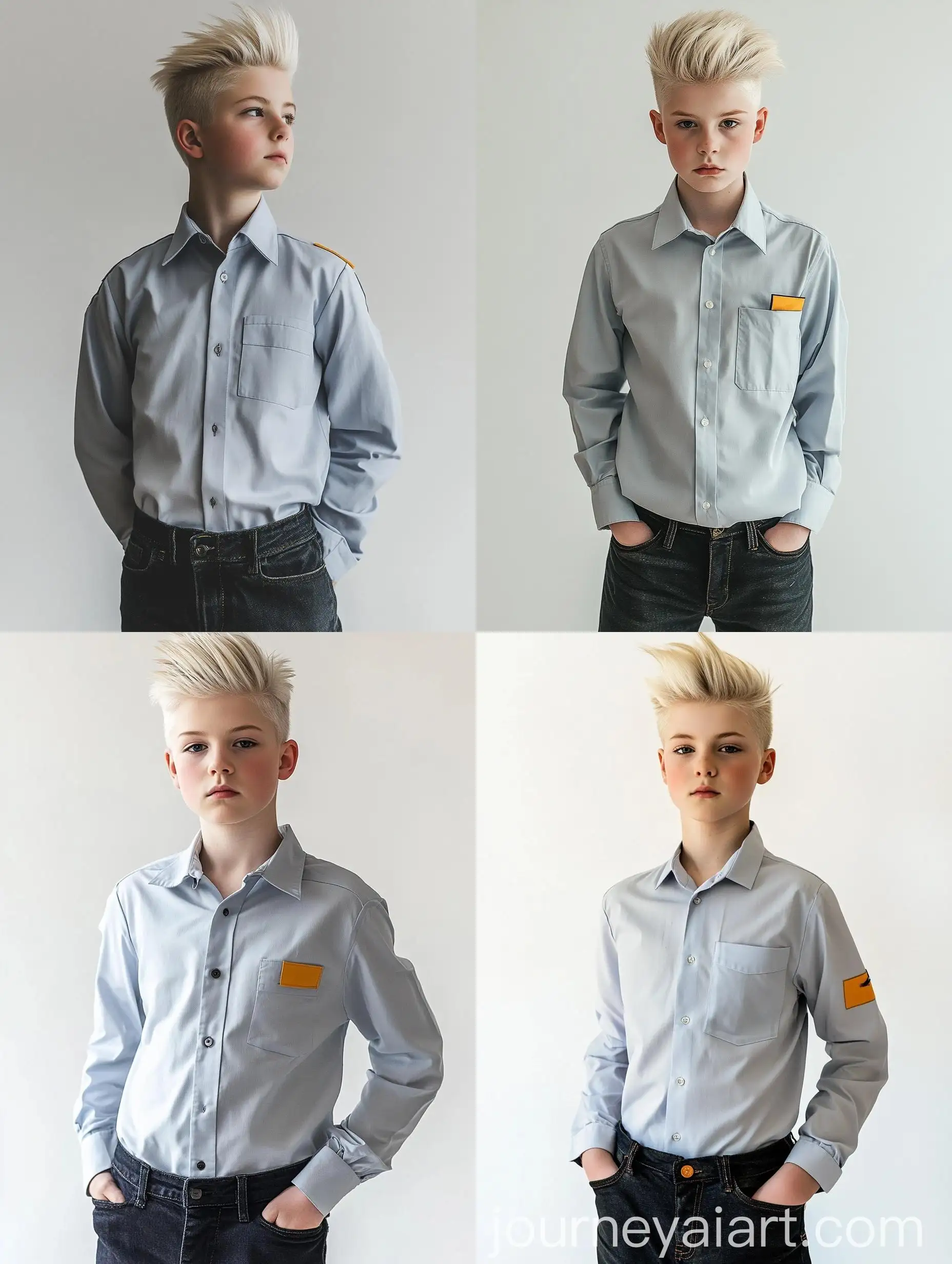 Teenage-Boy-in-White-Shirt-and-Dark-Jeans-Standing-with-Hands-Behind-Back