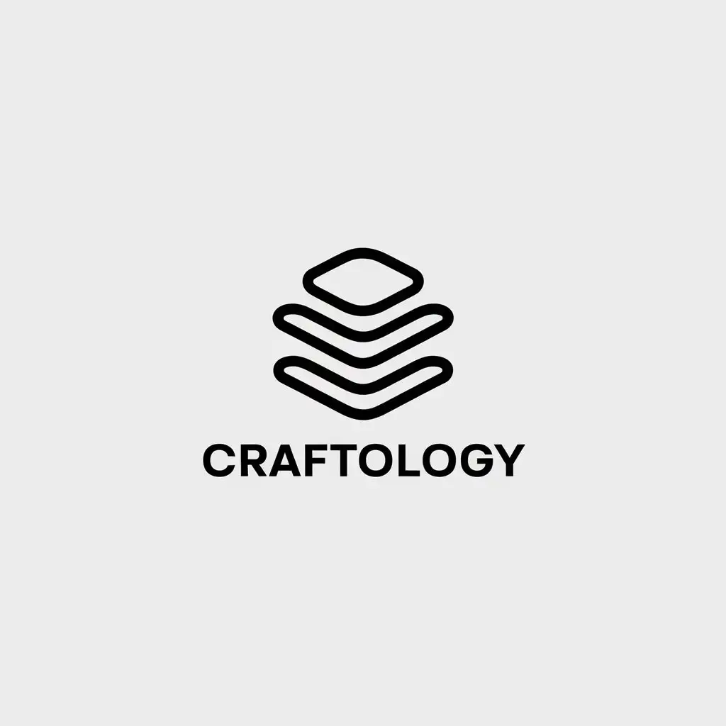 LOGO Design for Craftology Minimalistic Vector with Three Layer Lines for Home Family Industry