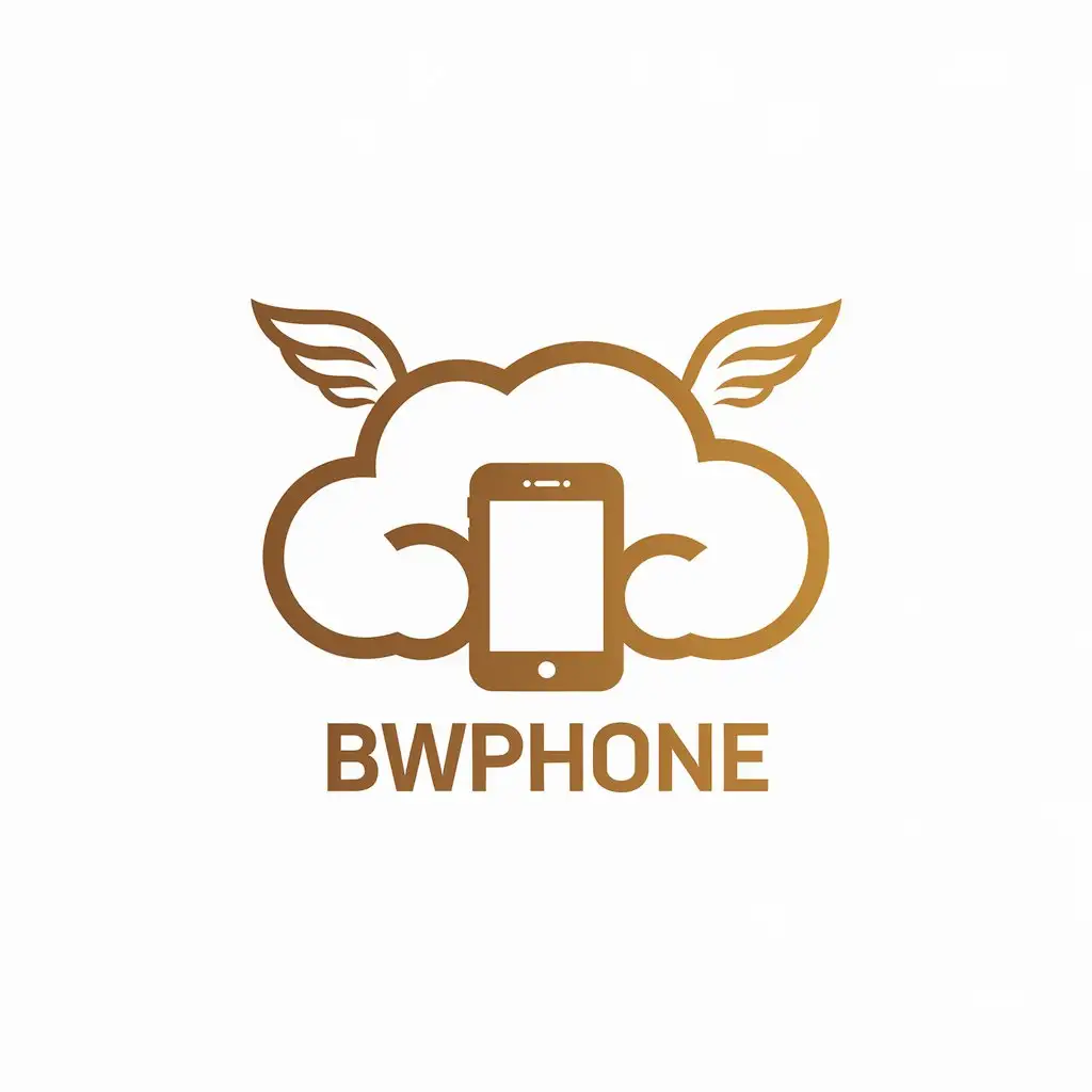 LOGO Design For bwphone JindouyunInspired with Cloud and Phone Outline