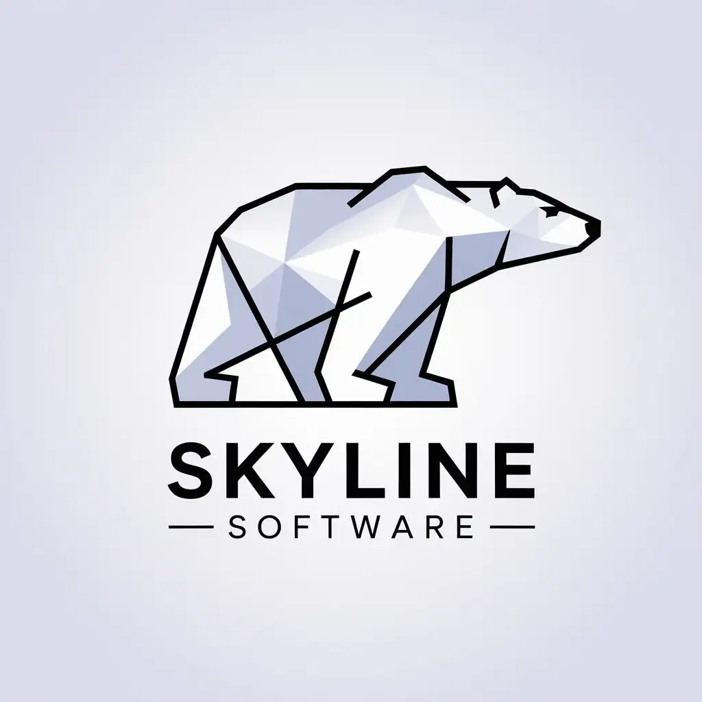 LOGO Design for Skyline Software Minimalistic Polar Bear in Technology Industry