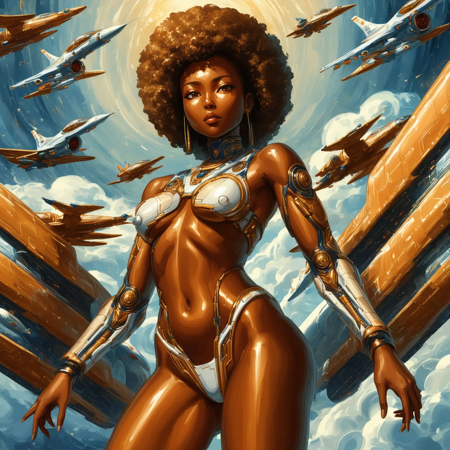 Afrofuturistic Air Fleet Commander in Heavens August Center