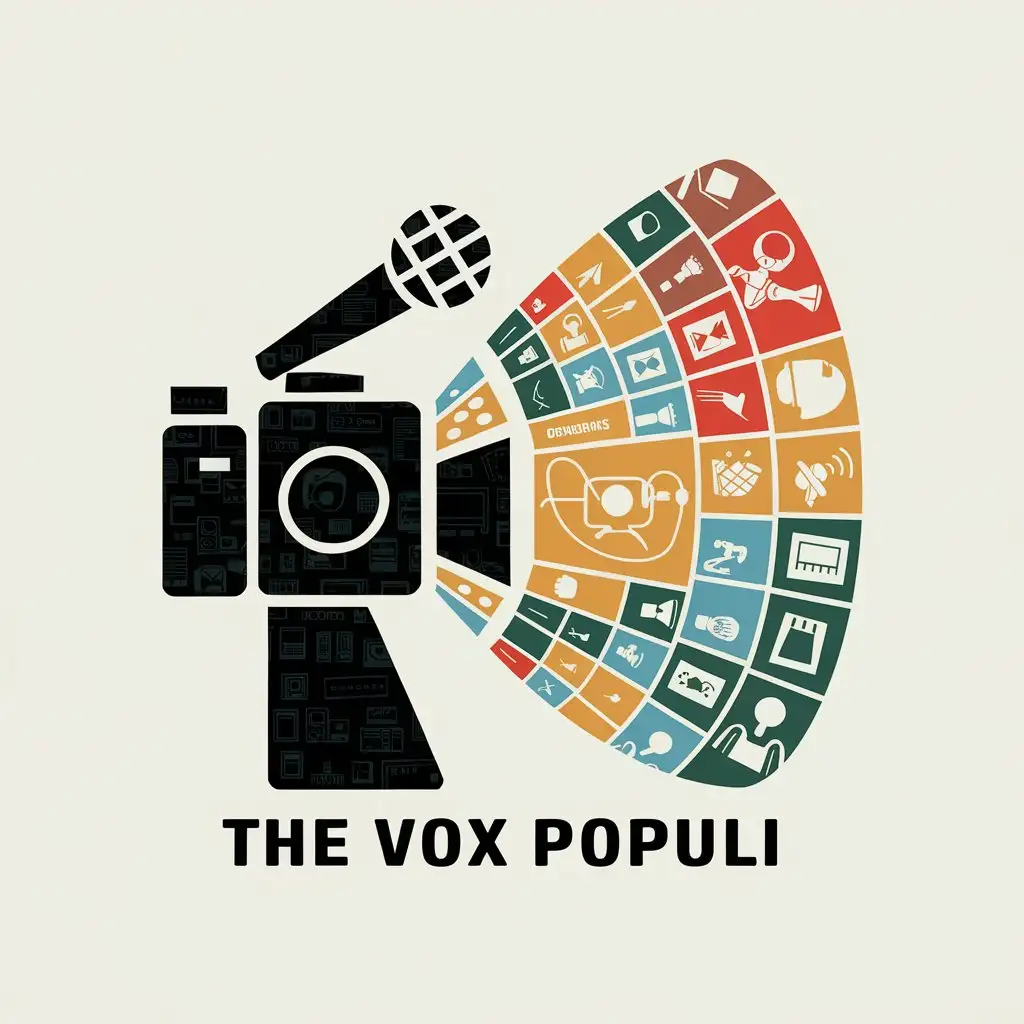 LOGO Design for The Vox Populi Mosaic Symbol Representing Communication in Entertainment Industry