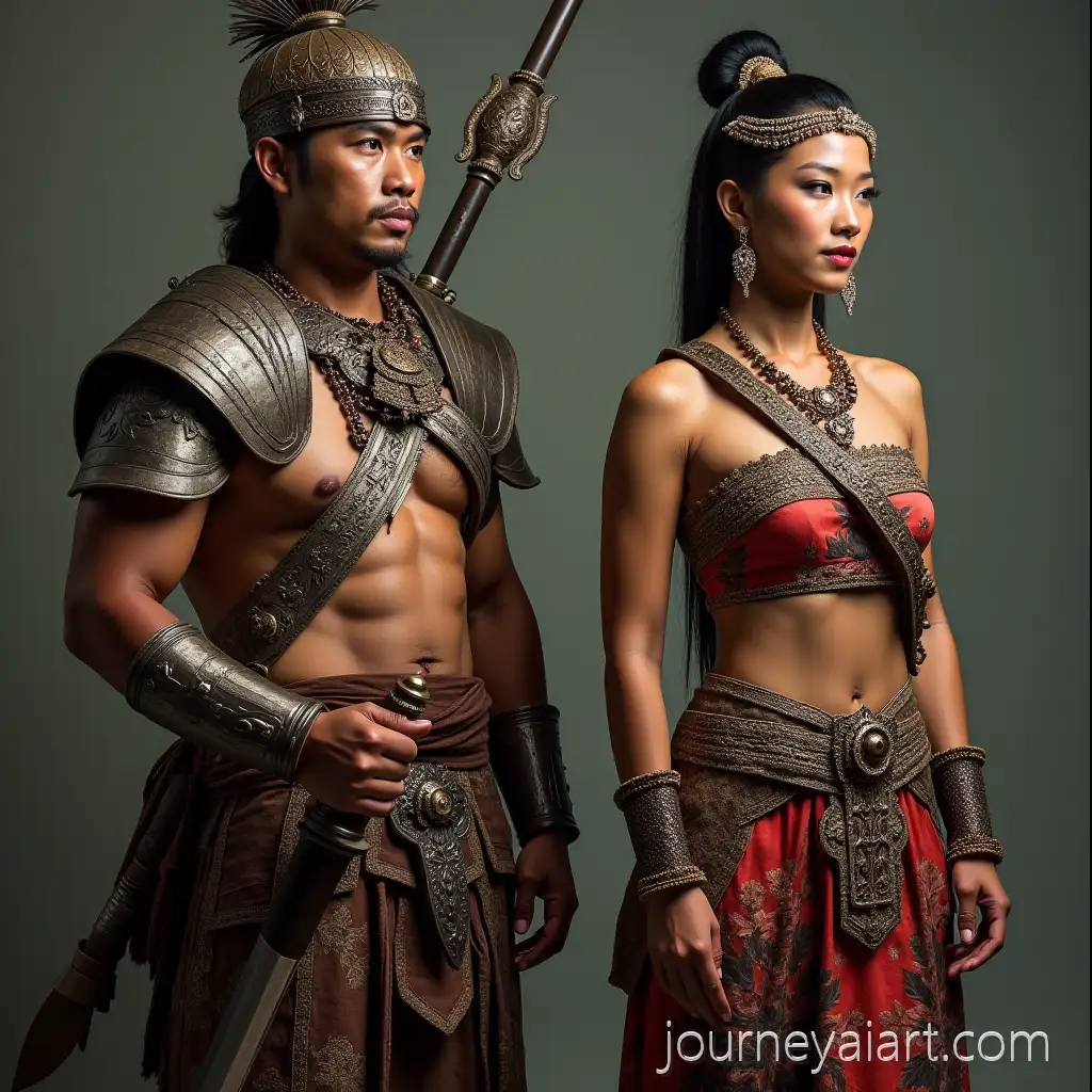 Traditional-Indonesian-Warrior-Male-and-FemaleIndonesian-warrior-image-Characters