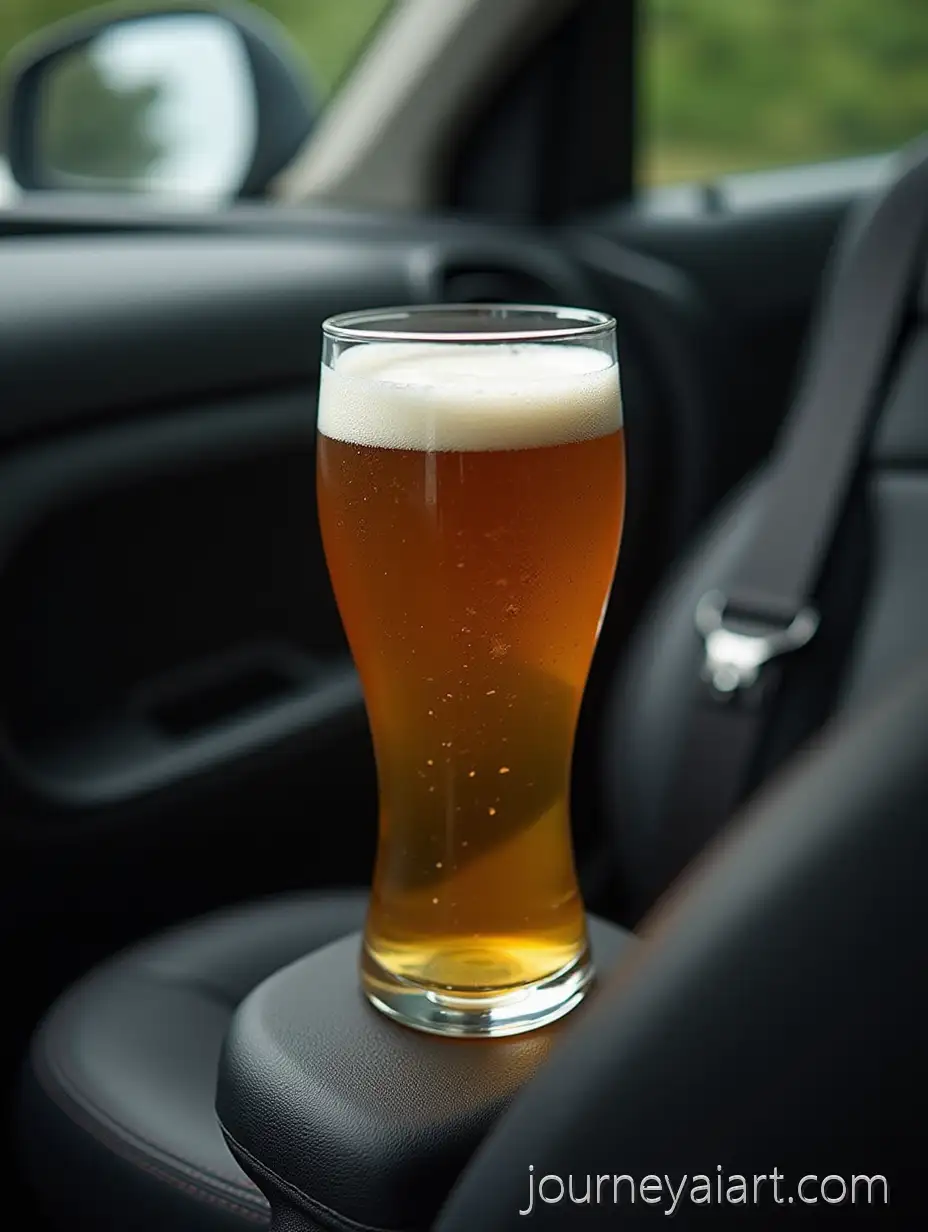 Golden-Beer-Glass-withGolden-beer-in-car-Seatbelt-in-Modern-Car-Interior