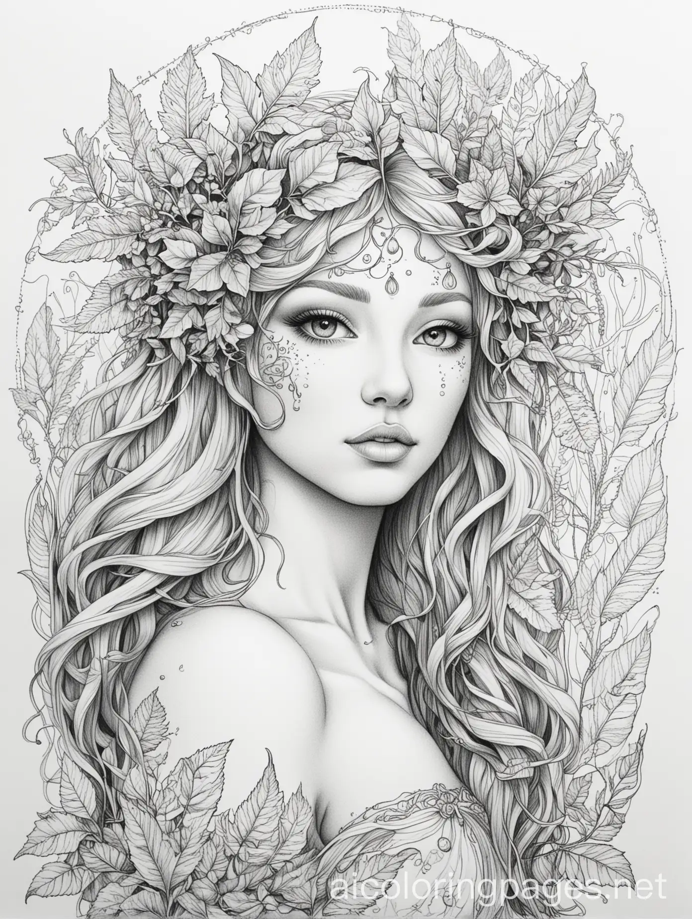 Majestic-Dryad-Coloring-Page-for-Children