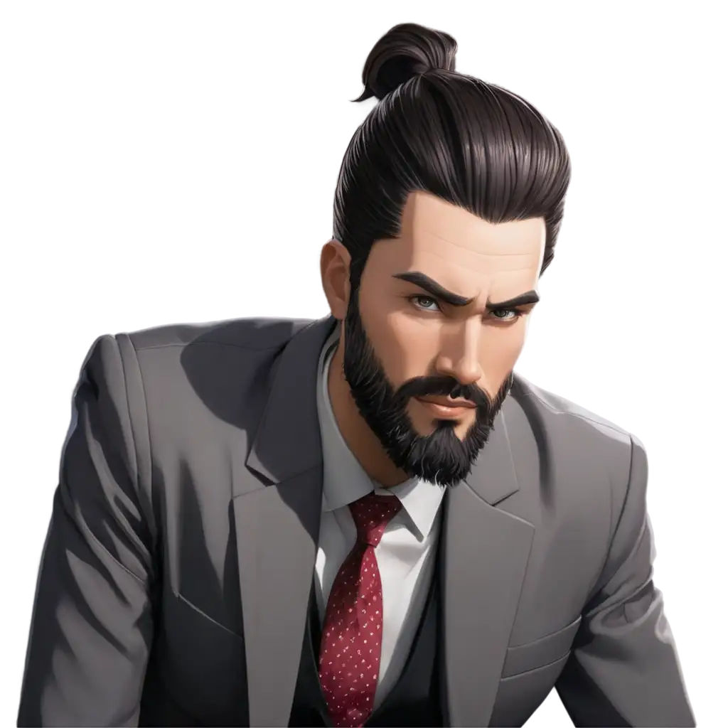 Anime-Slicked-Back-Hair-Bearded-Male-PNG-HighQuality-Digital-Image-for-Versatile-Use