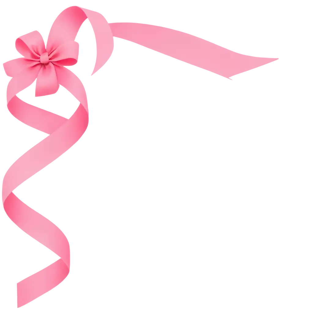 pink ribbon with serpentina curls