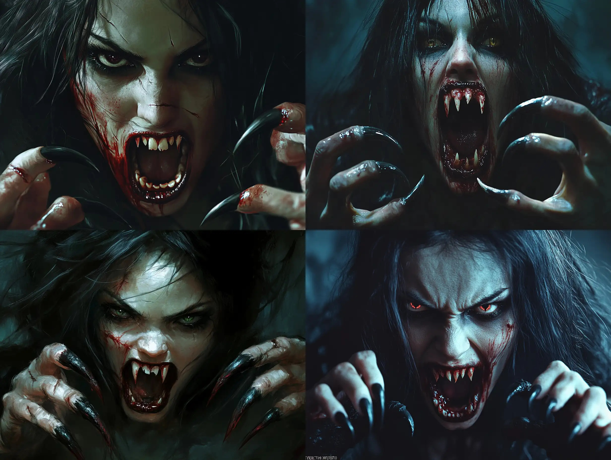 Terrifying-Vampire-Woman-with-Beastlike-Claws-and-Gleaming-Fangs