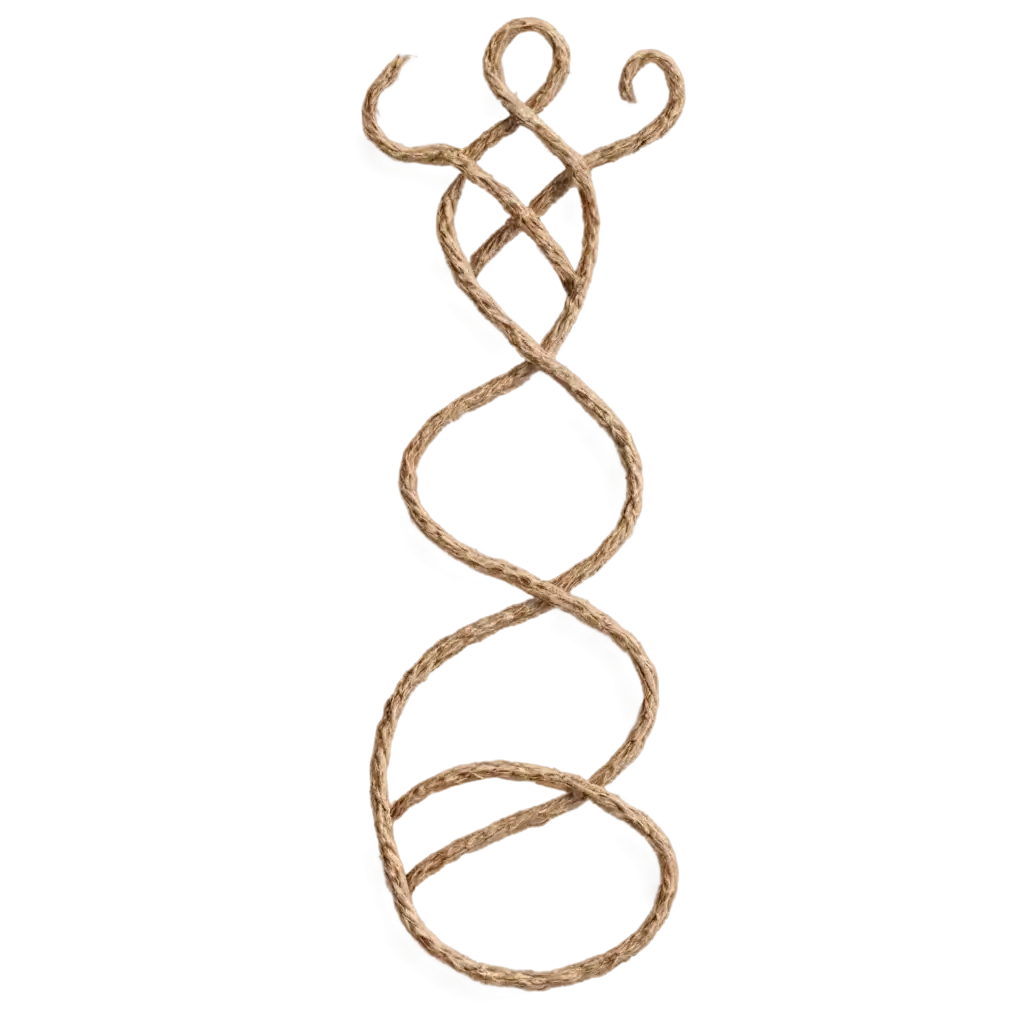 Jute-Thread-with-Curves-and-Curlicues-PNG-Image-for-Craft-and-Design-Projects
