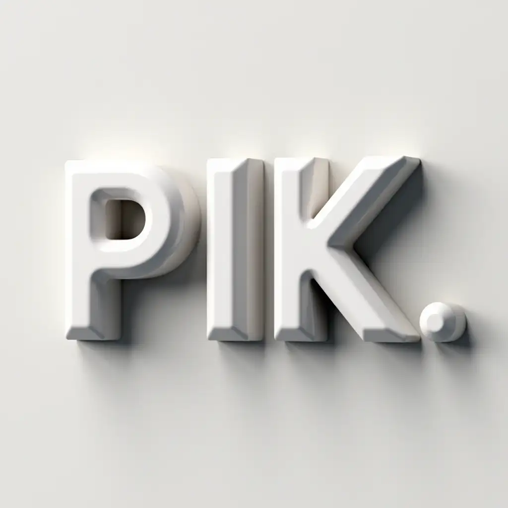 generate a 3d typography logo for the company PIK