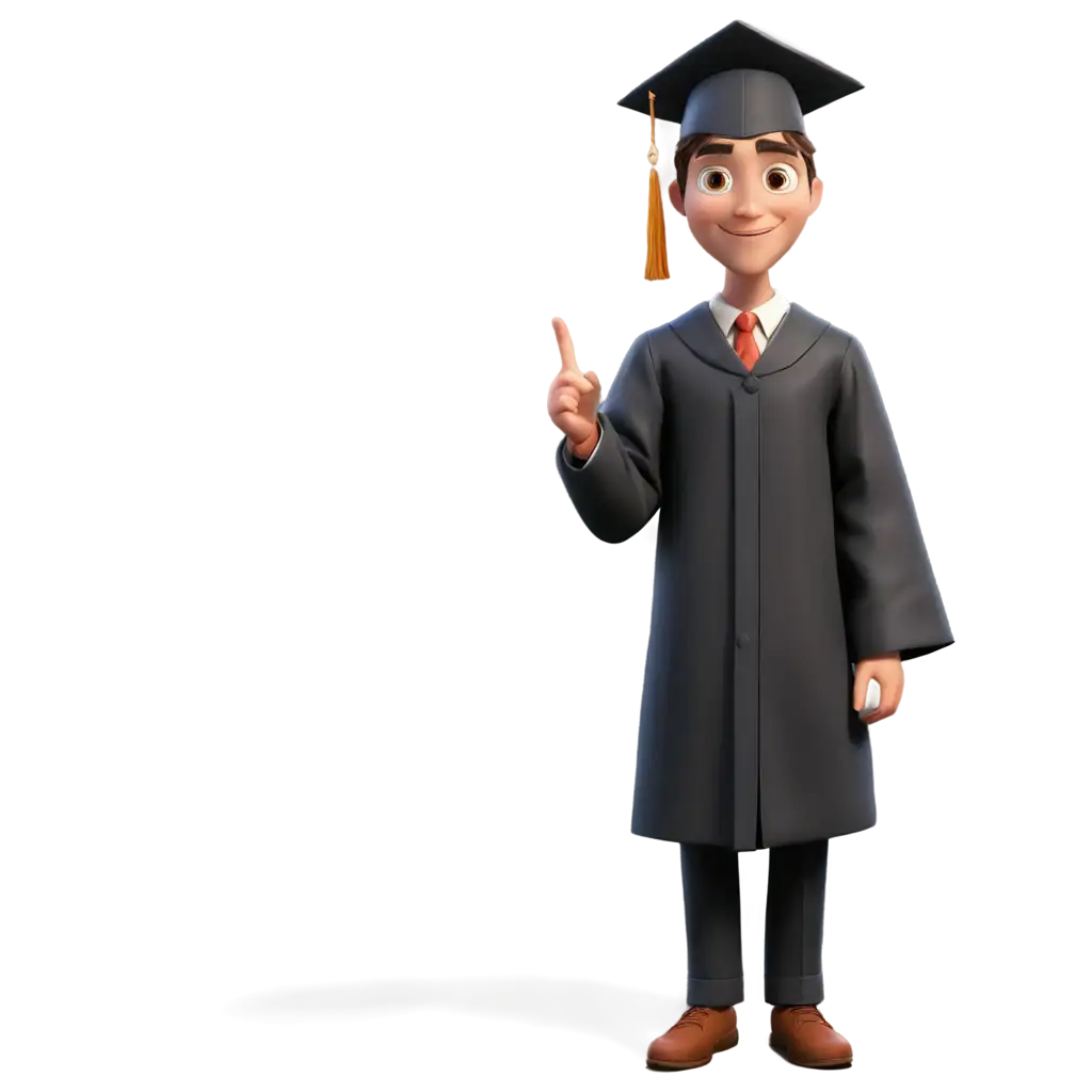 Handsome-and-Young-Graduate-Student-PNG-HighQuality-Cartoon-Image-for-Various-Uses