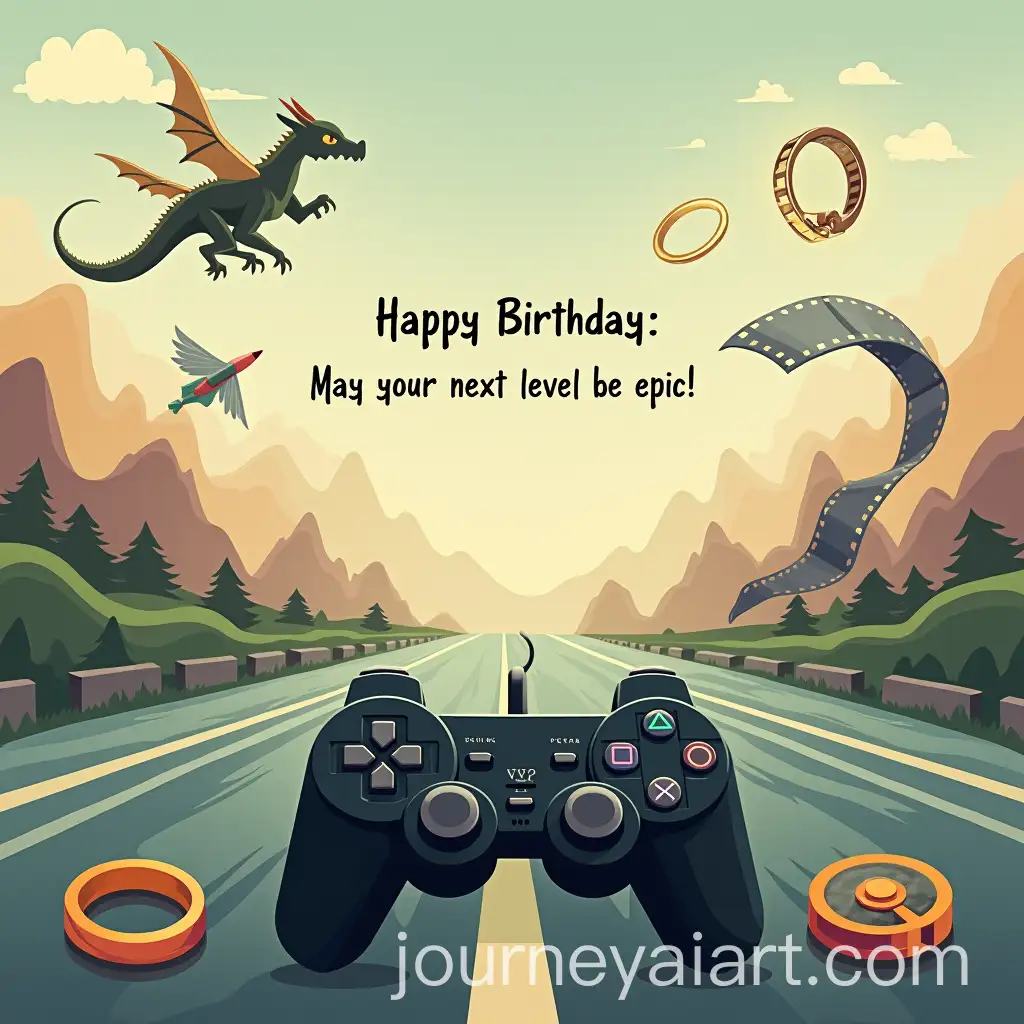 Fantasy-Sky-and-Racing-Road-Birthday-Card
