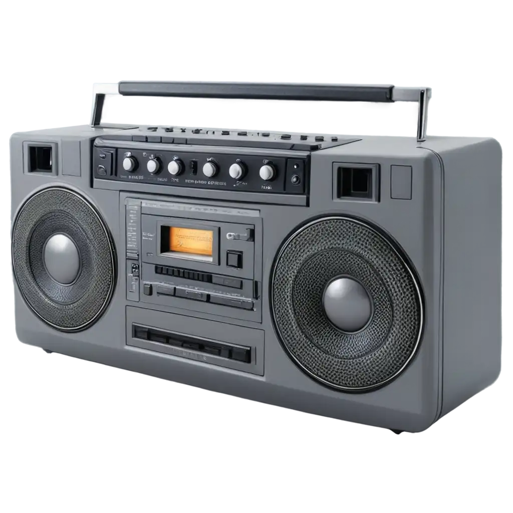 HighQuality-PNG-of-a-Grey-Retro-Boom-Box-for-Vintage-Music-and-Design-Projects