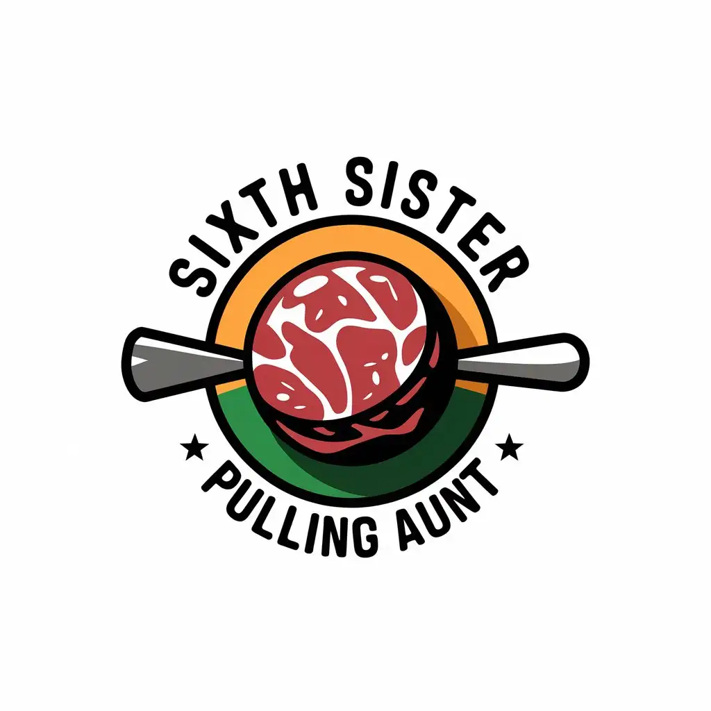 LOGO-Design-for-Sixth-Sister-Pulling-Aunt-Beef-Balls-Theme-with-Clear-Background