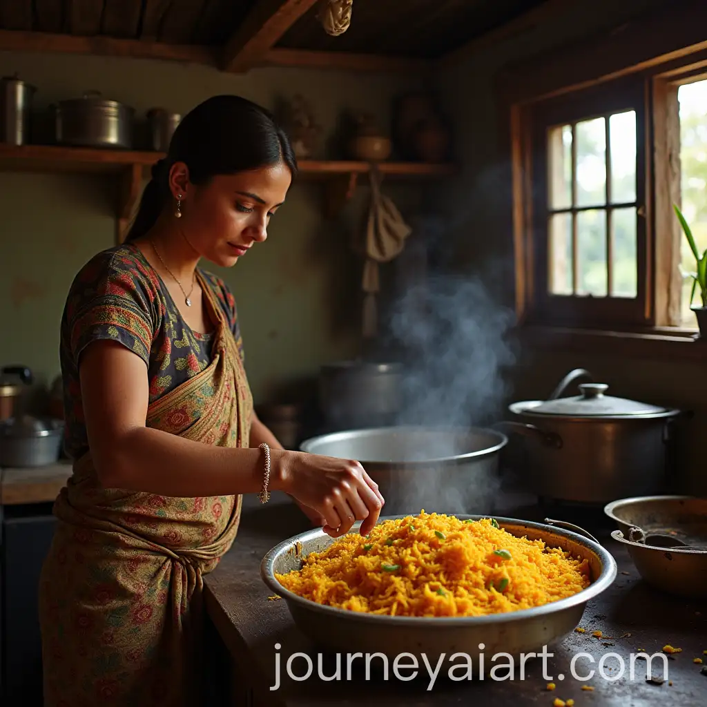 Village-Women-Cooking-Biryani-in-Kitchen