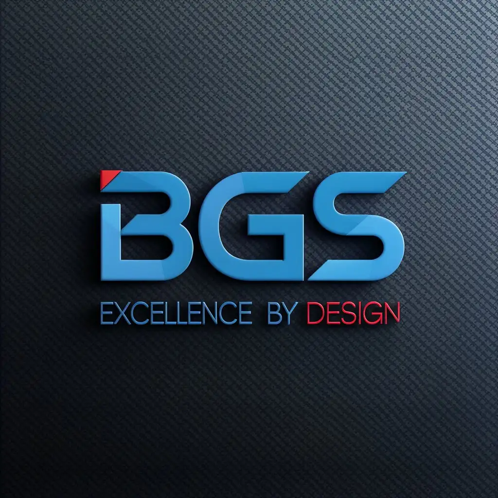 LOGO Design For BGS Excellence By Design Modern Creative Style Wordmark Logo in Blue and Red