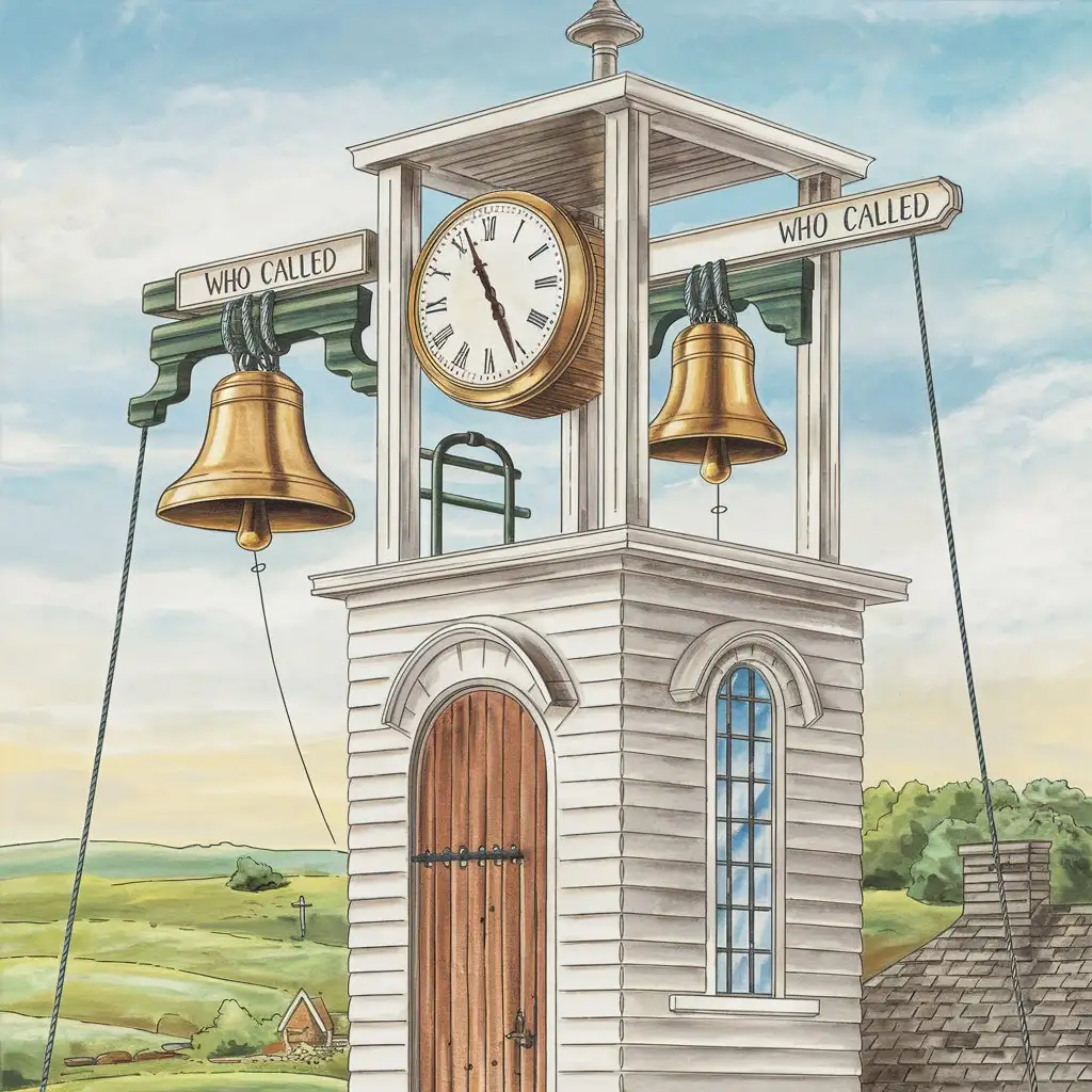 Now our bell tower has a `who called` and `who called` service for you, and you can also change the ringtone. a clear, detailed illustration, incredibly complex. illustration in a random genre