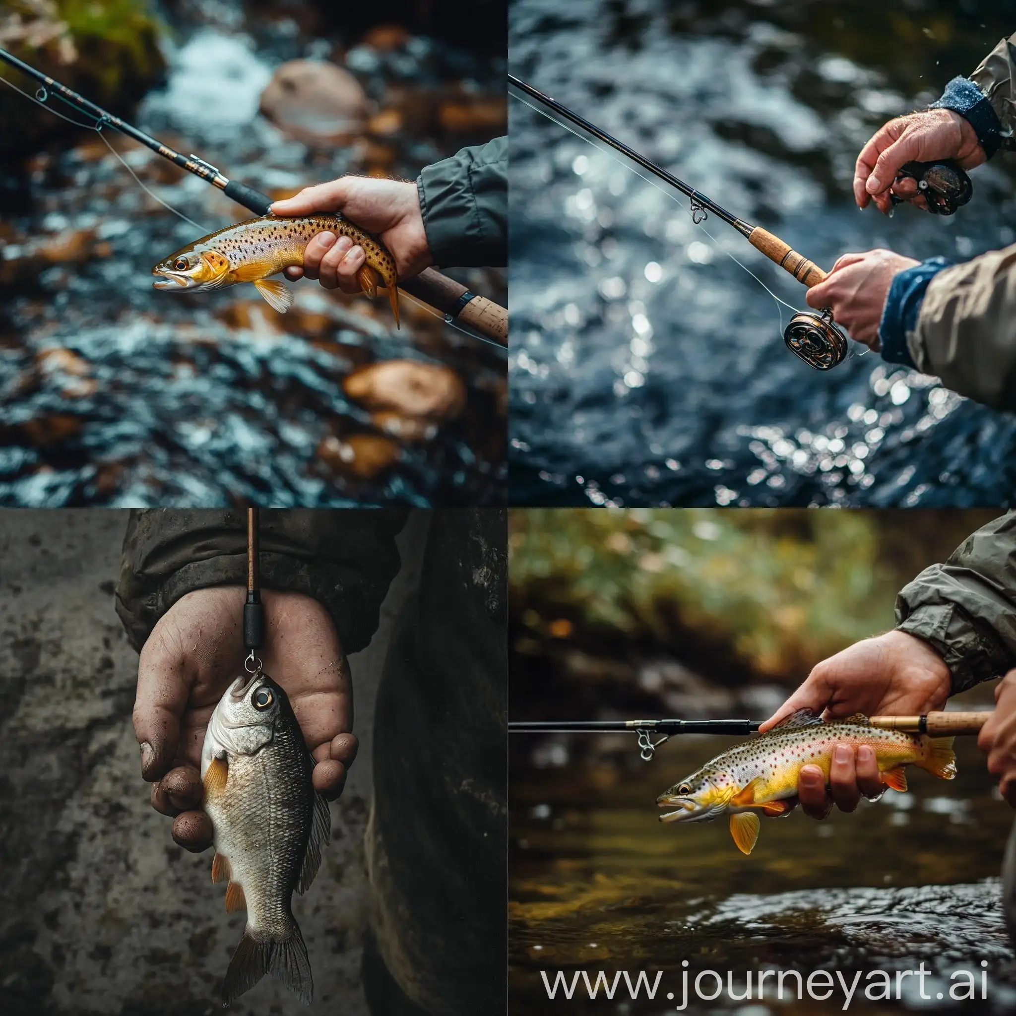 Person-Fishing-with-Rod-Catching-Fish-Outdoors