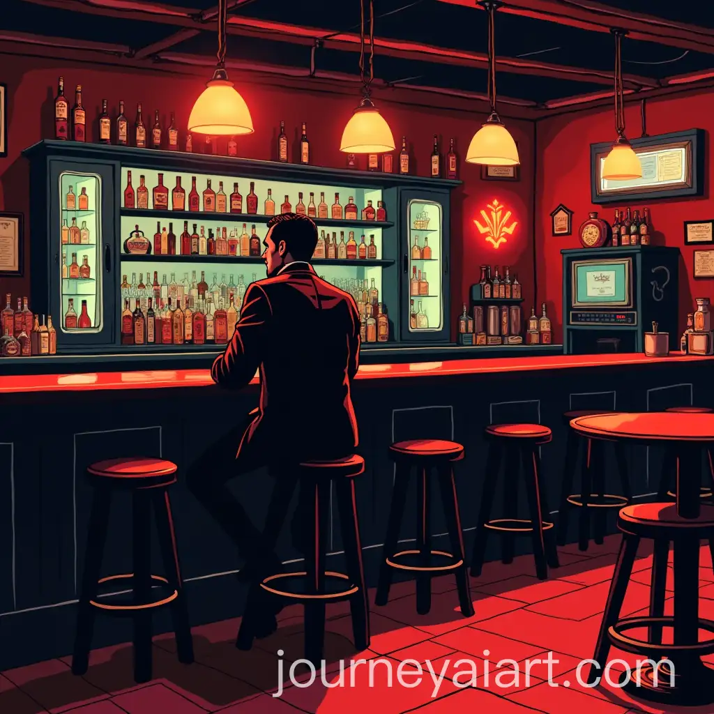 Lonely-Man-Sitting-in-an-Empty-Bar-in-Pop-Art-Style