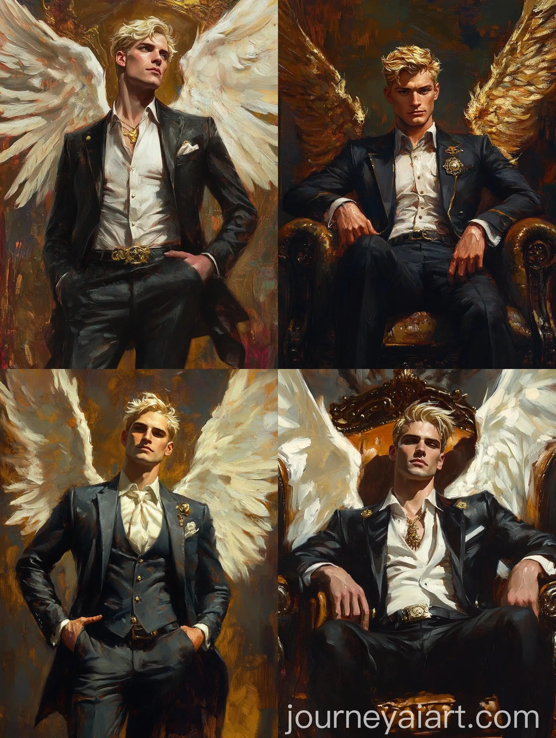 Sophisticated-Fallen-Angel-in-SciFi-Steampunk-Attire-Oil-Painting