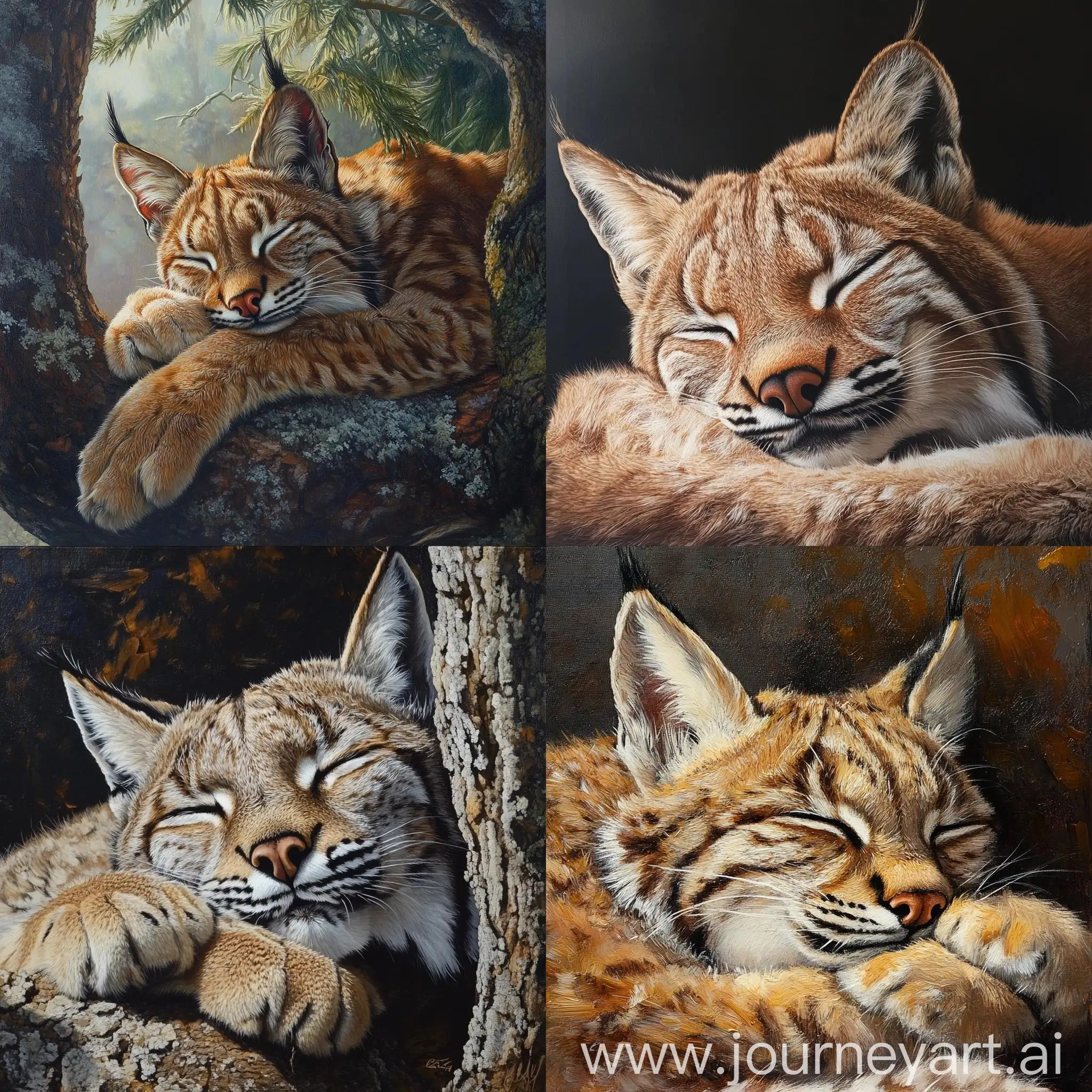 Sleeping-Lynx-in-Natural-Habitat