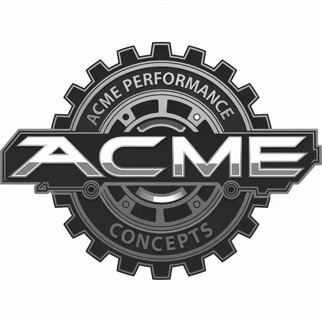 LOGO Design for Acme Performance Concepts Vector Sprocket with Clear Background