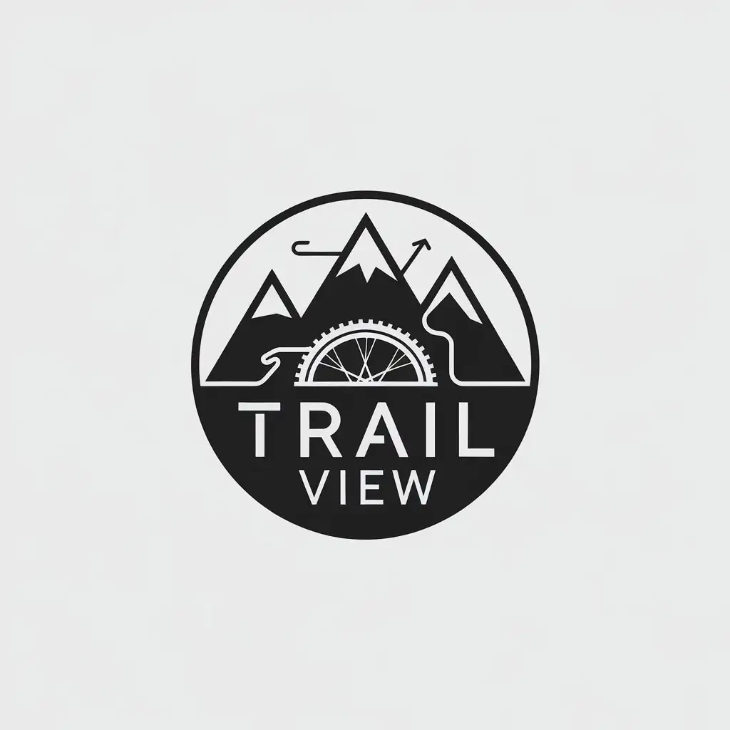 LOGO Design for Trail View Mountain Bike GoPro and Bike Components with Circular Design