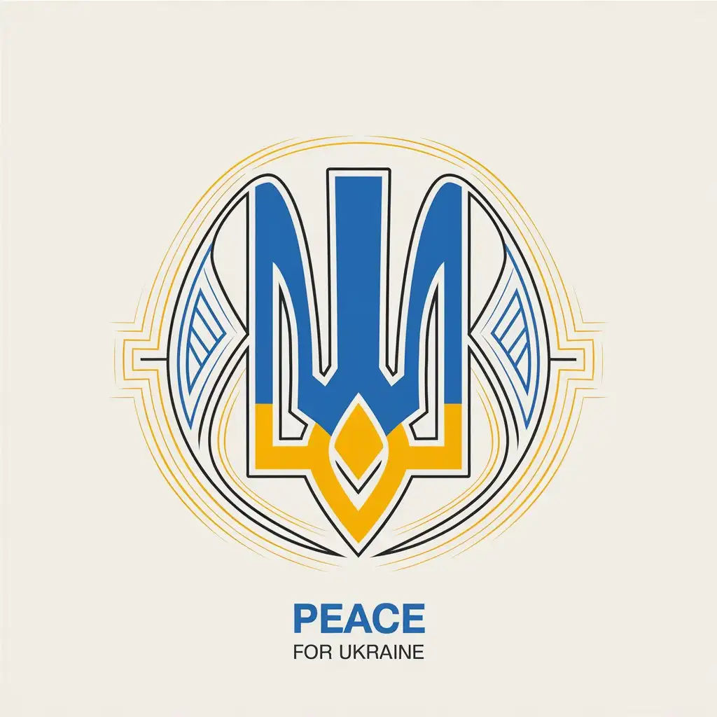 a vector logo design,with the text "PEACE FOR UKRAINE", main symbol:UKRAINE SYMBOL,Moderate,clear background