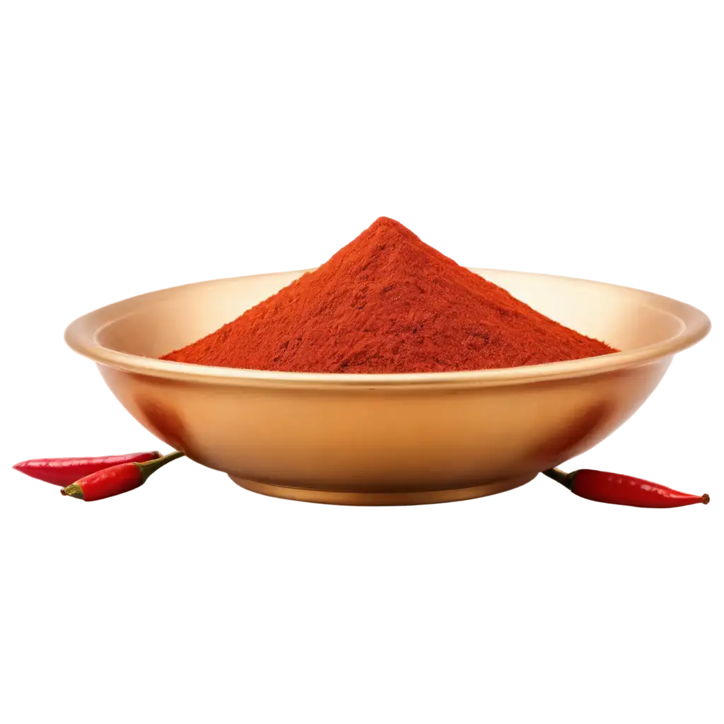 HighQuality-PNG-Image-of-Red-Chilli-Powder-in-a-Golden-Bowl-Enhance-Your-Culinary-Graphics