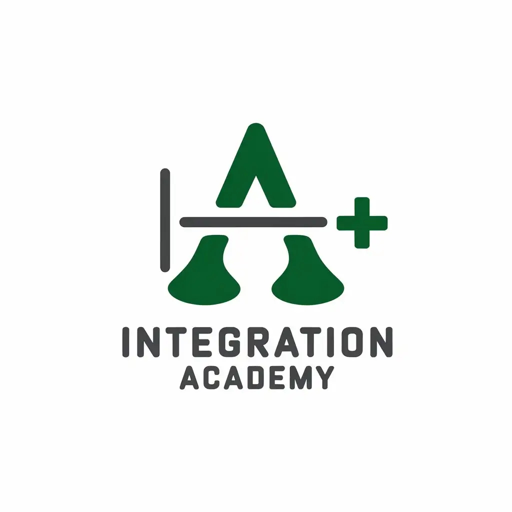 LOGO Design for Integration Academy Vector Logo with Integration Symbol and A Grade Theme