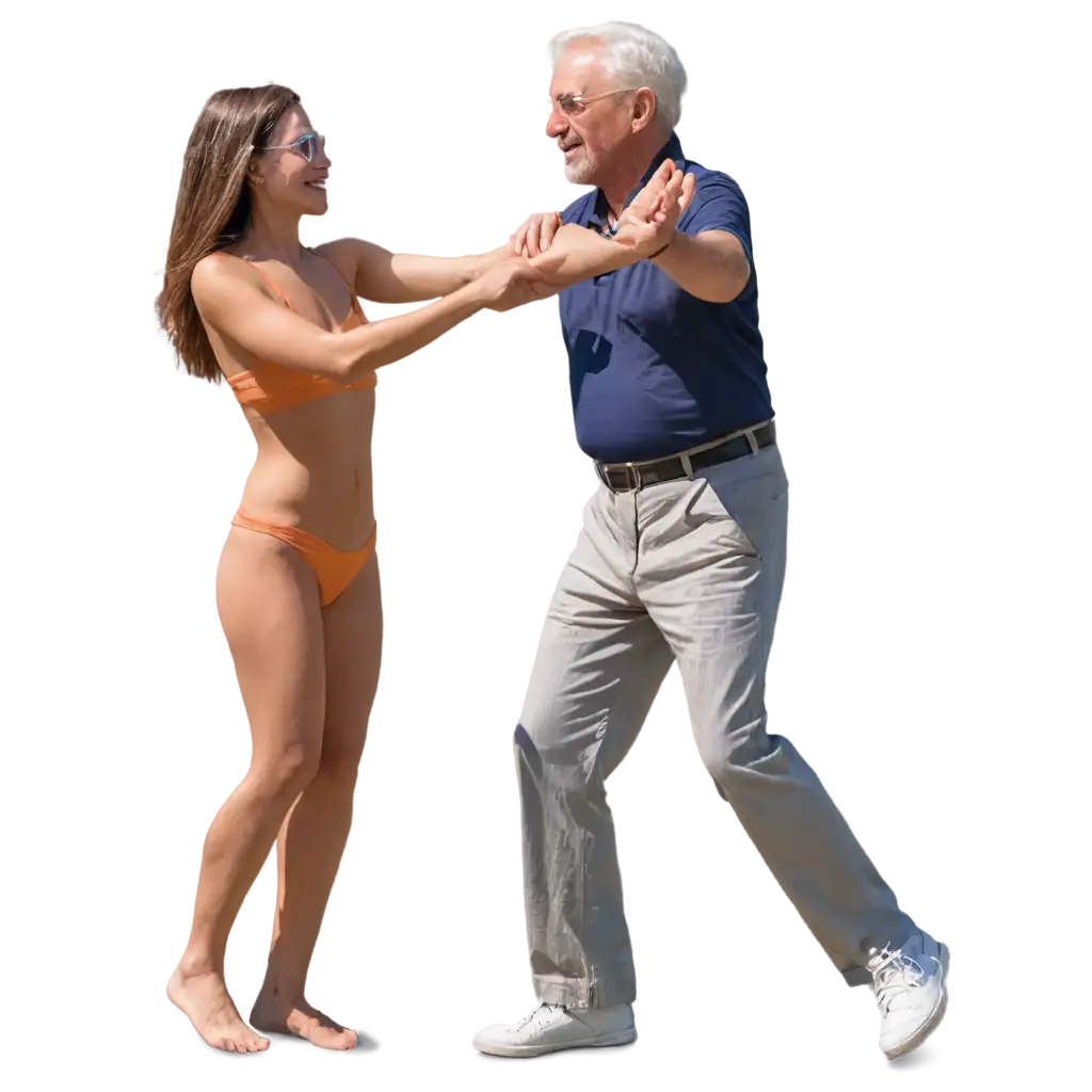 72YearOld-Man-Dancing-with-a-Young-Woman-on-a-Beach-PNG-Capturing-Timeless-Moments-in-HighQuality-Format