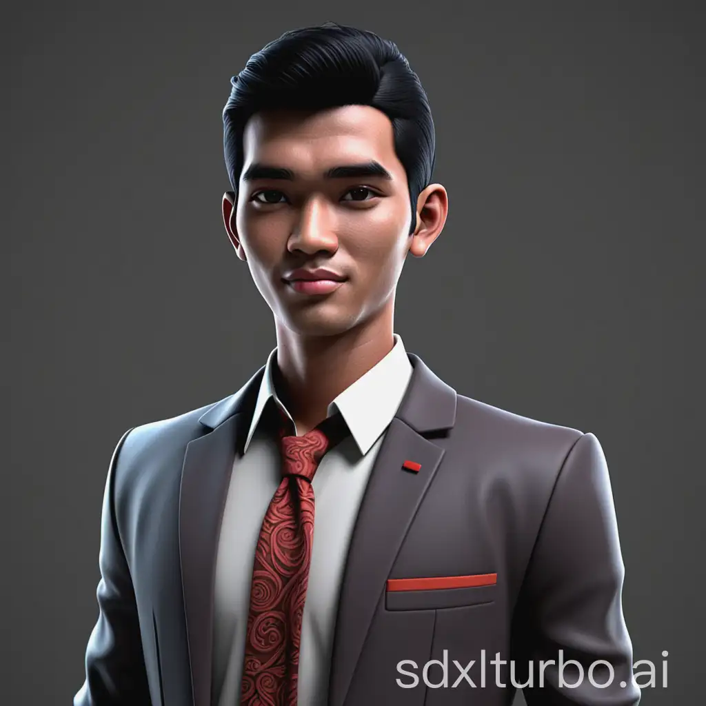 3d man indonesian handsome