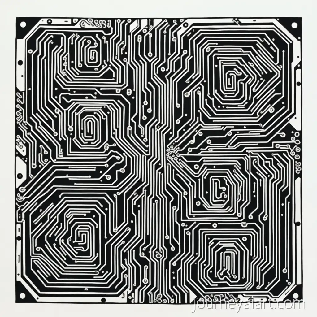 Chessboard-Made-from-Printed-Circuit-Board-with-Black-Mask-and-White-SilkscreenAI-Art-Prompt-Expansion